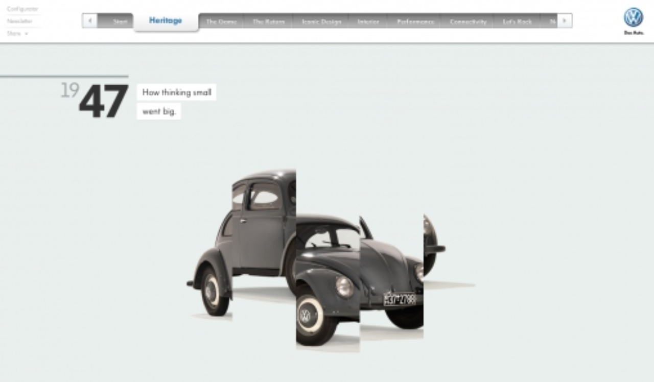 page of the volkswagen site