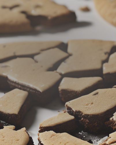 Broken cookies on a white background